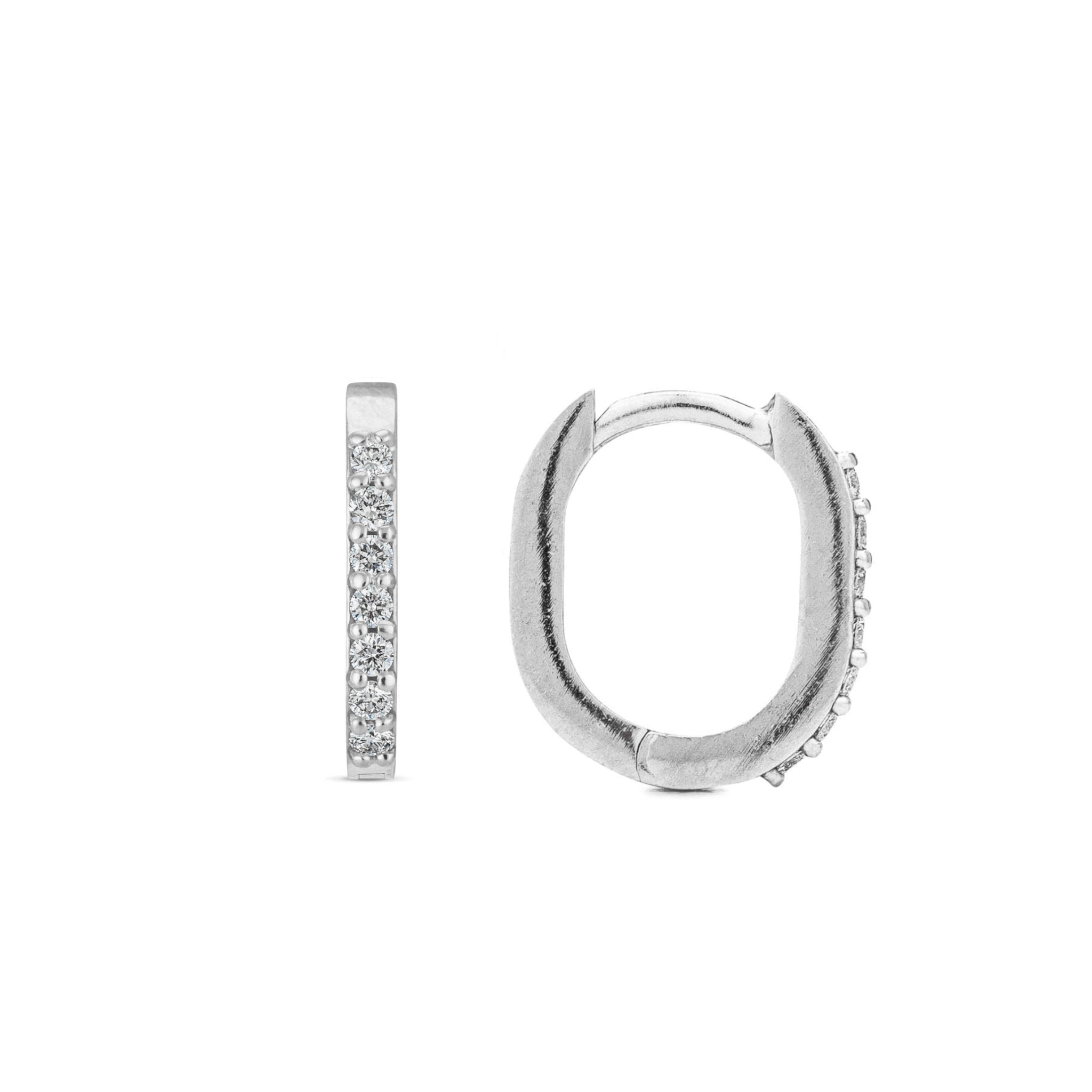 Rectangle 12mm Diamond Hoops