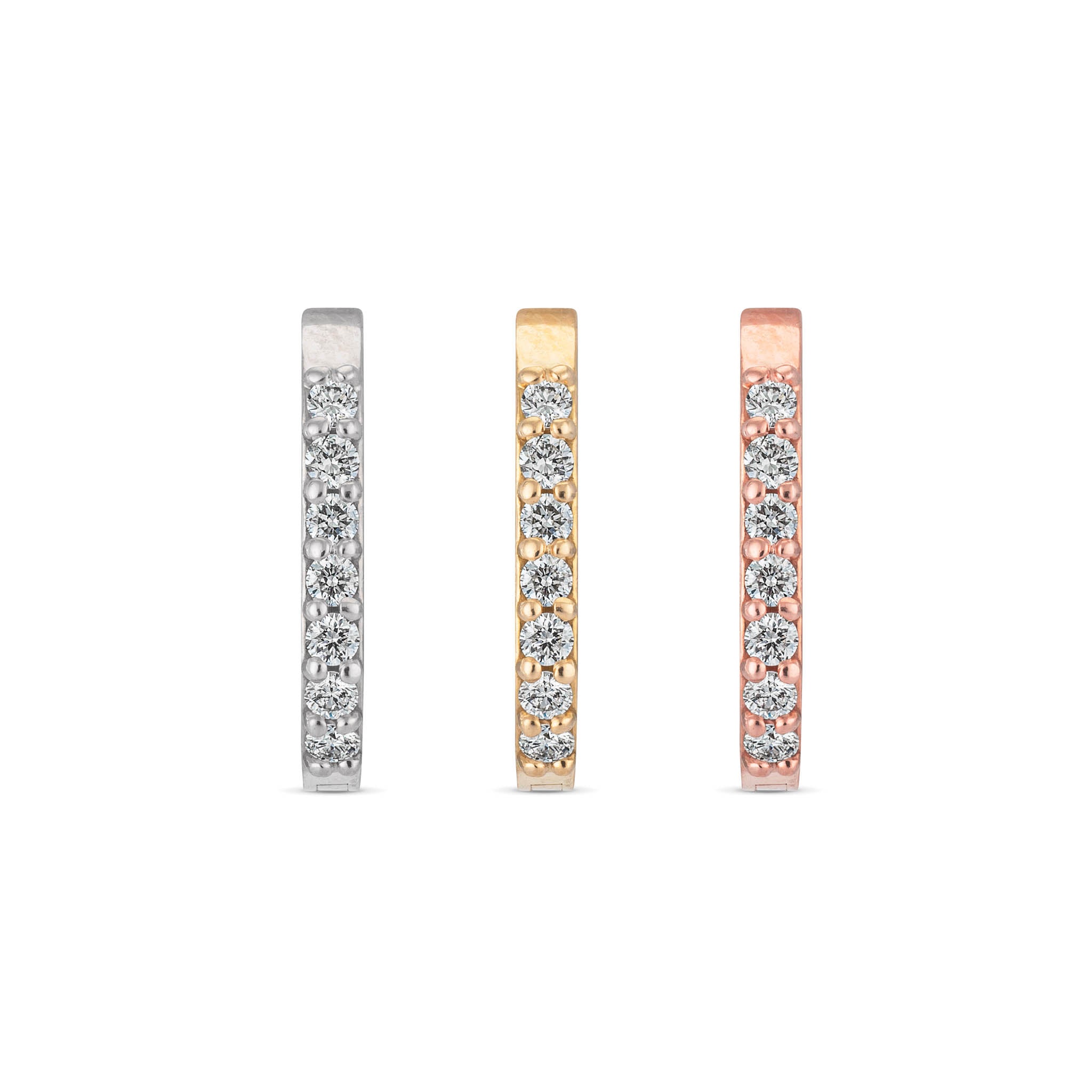 Rectangle 12mm Diamond Hoops
