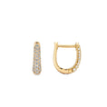 Load image into Gallery viewer, Three Row Pave Diamond 10mm Hoops

