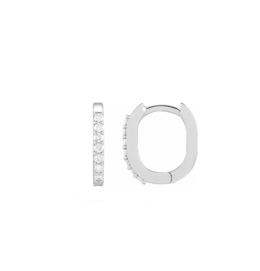 Rectangle 12mm Diamond Hoops