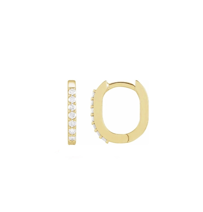 Rectangle 12mm Diamond Hoops