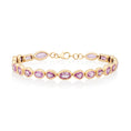 Load image into Gallery viewer, 14 Karat Yellow Gold Multi Shape Pink Sapphire Bracelet
