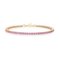 Load image into Gallery viewer, 14 Karat Yellow Gold Pink Sapphire Tennis Bracelet

