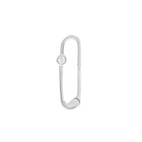 14 Karat White Gold Large Diamond Paperclip Enhancer