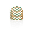 Load image into Gallery viewer, 14 Karat Yellow Gold Diamond Bezel Set Emerald Ring
