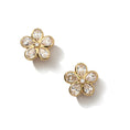 Load image into Gallery viewer, 14 Karat Yellow Gold Diamond Flower Stud Earrings
