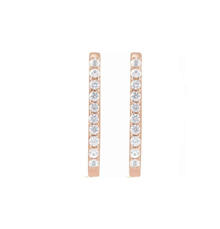 Rectangle 20mm White Sapphire Hoops