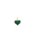 Load image into Gallery viewer, Yellow Gold and Malachite Heart Charm
