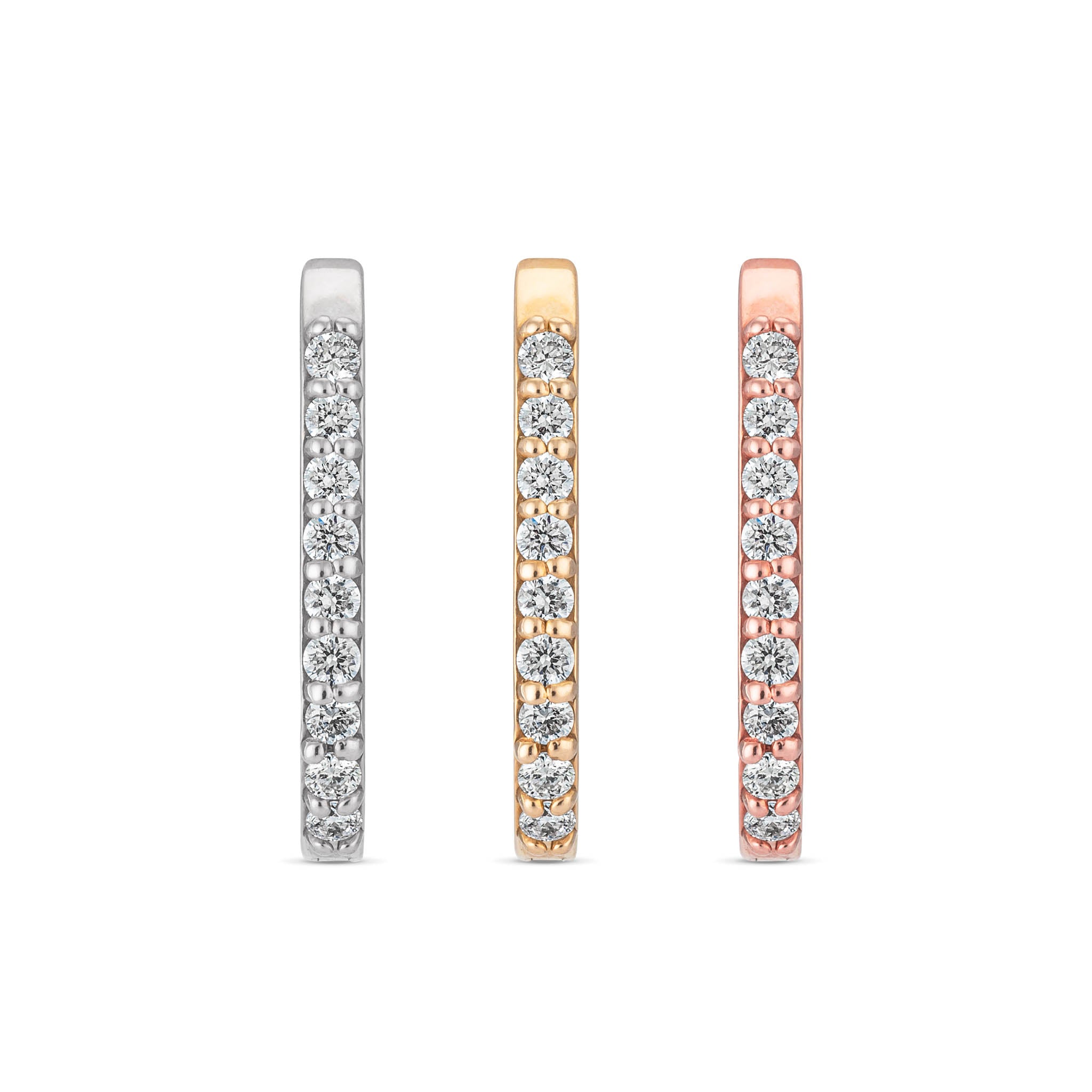 Rectangle 15mm Diamond Hoops