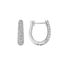Three Row Pave Diamond 15mm Hoops