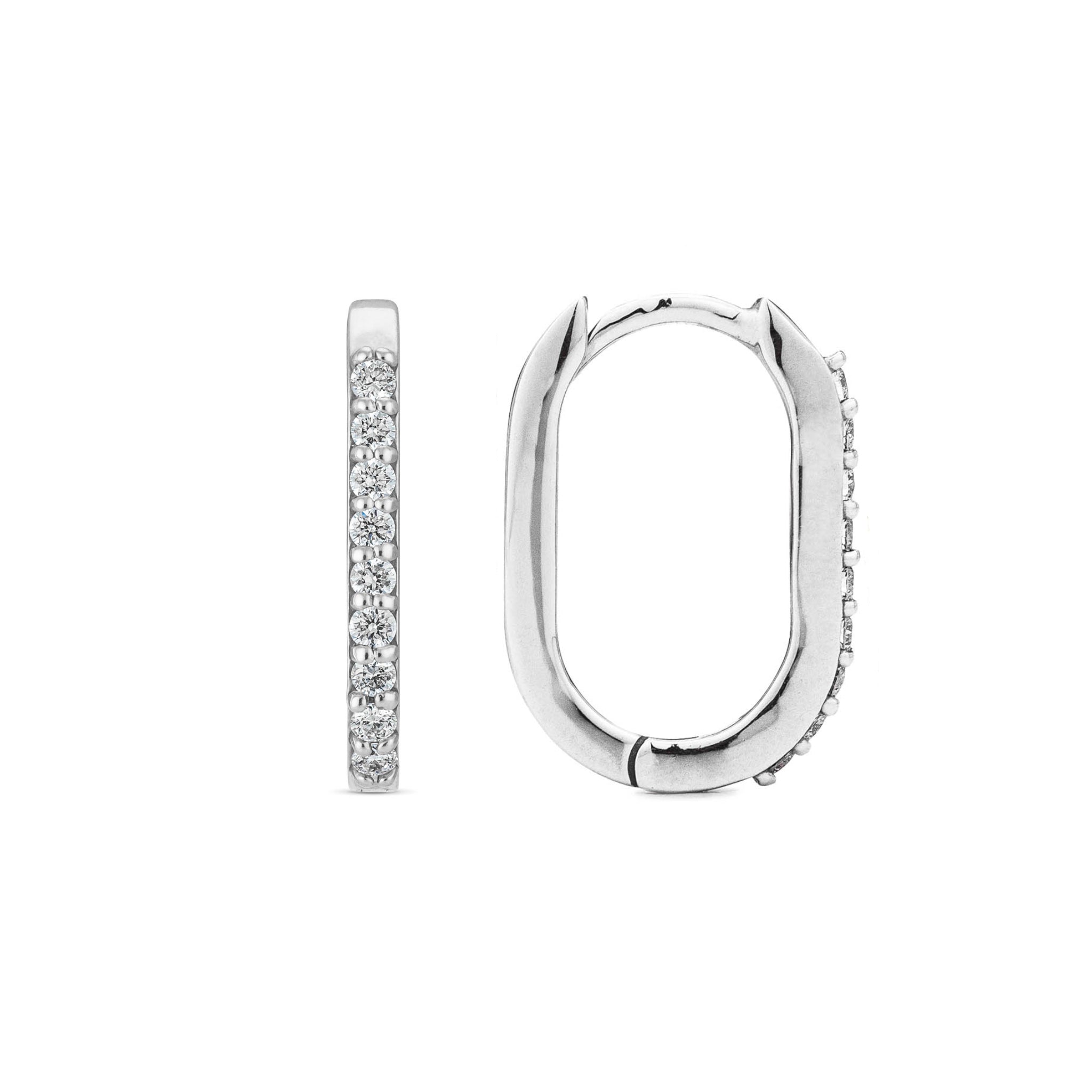 Rectangle 15mm Diamond Hoops