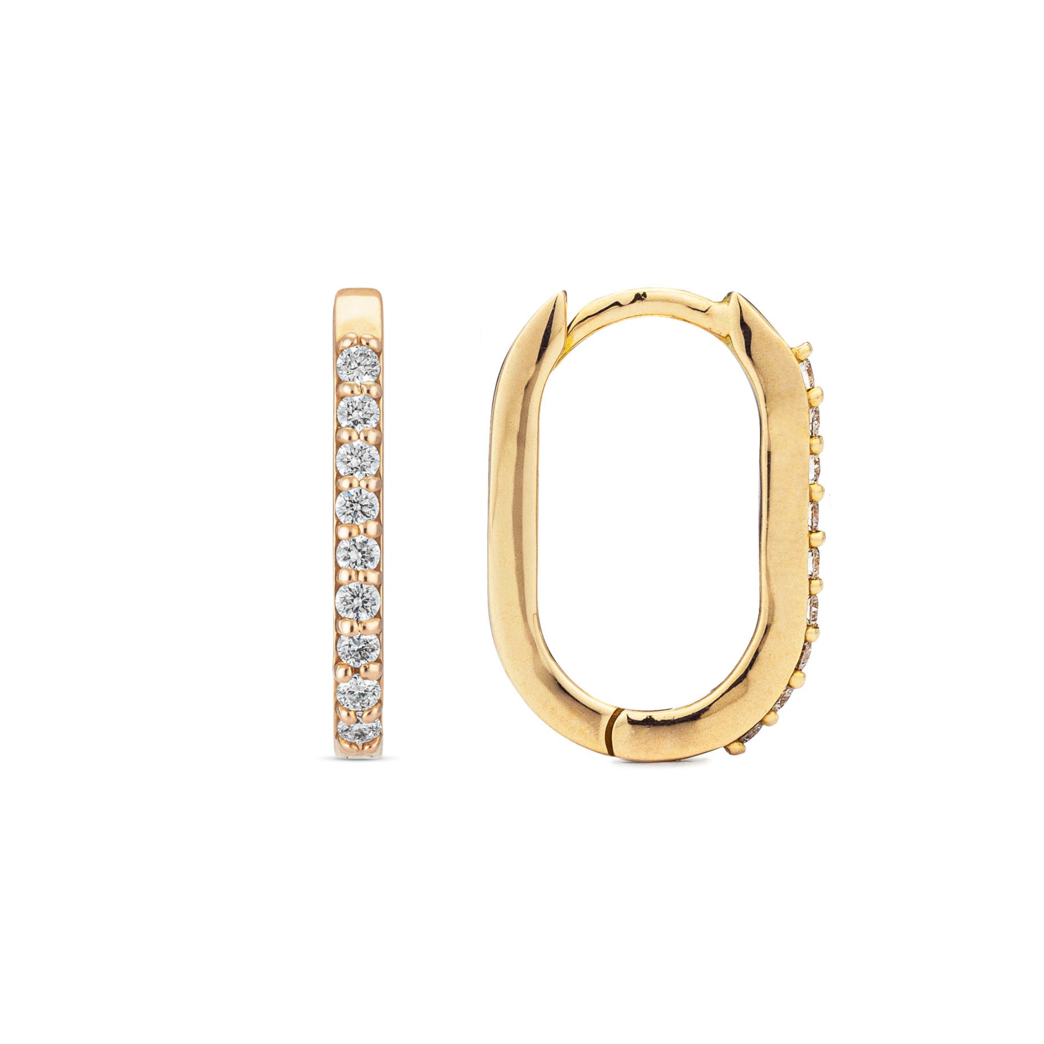 Rectangle 15mm Diamond Hoops