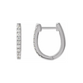 Load image into Gallery viewer, Oval Large 15mm Diamond Hoops
