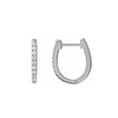 Load image into Gallery viewer, Oval Large 15mm Diamond Hoops
