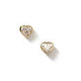 Load image into Gallery viewer, 14 Karat Yellow Gold Diamond Heart Stud Earrings
