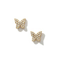 Load image into Gallery viewer, 14 Karat Yellow Gold Diamond Butterfly Stud Earrings
