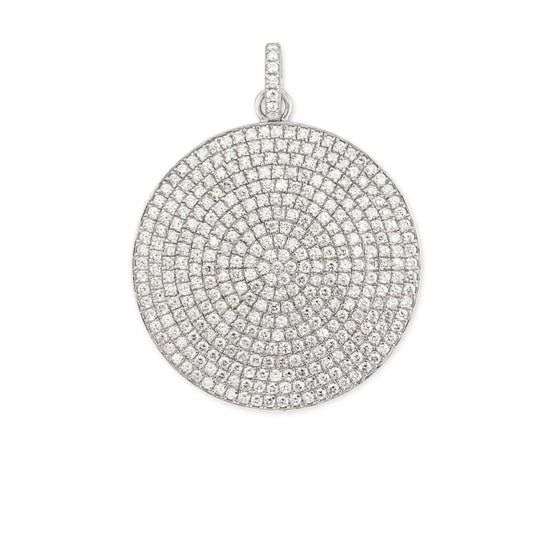 White Gold Jumbo Diamond Disk Pendant