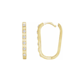 Load image into Gallery viewer, Rectangle High Polished Alternating 20mm Diamonds Hoops
