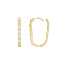 Rectangle High Polished Alternating 20mm Diamonds Hoops