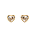 Load image into Gallery viewer, 14 Karat Yellow Gold Diamond Heart Stud Earrings
