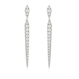 18 Karat White Gold Graduated Diamond Dagger Earrings