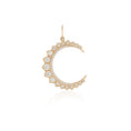Load image into Gallery viewer, Large Yellow Gold and Diamond Moon Charm
