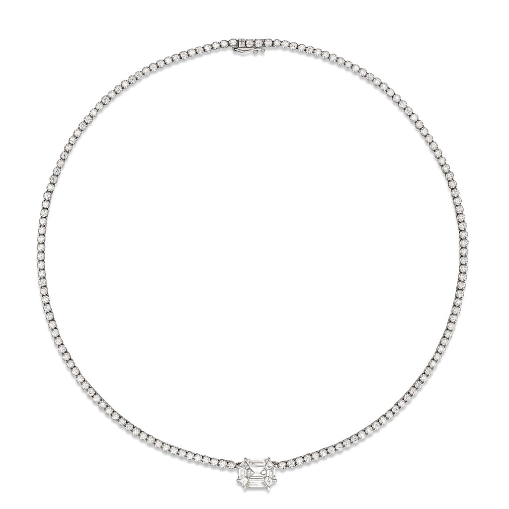 Cartier diamond best sale tennis necklace