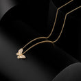 Load image into Gallery viewer, 18 Karat Yellow Gold Diamond Butterfly Pendant Necklace
