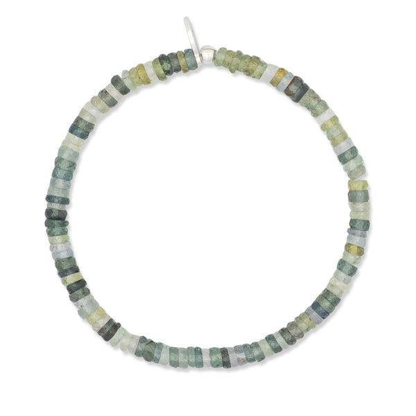 4mm Green Sapphire Speckle Beaded Bracelet