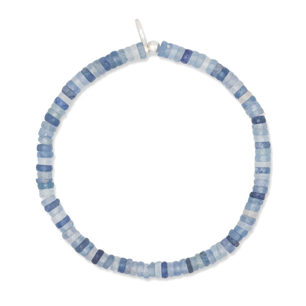4mm Blue Sapphire Speckle Beaded Bracelet