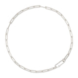 Sterling Silver Chain Large Diamond Clasp Necklace