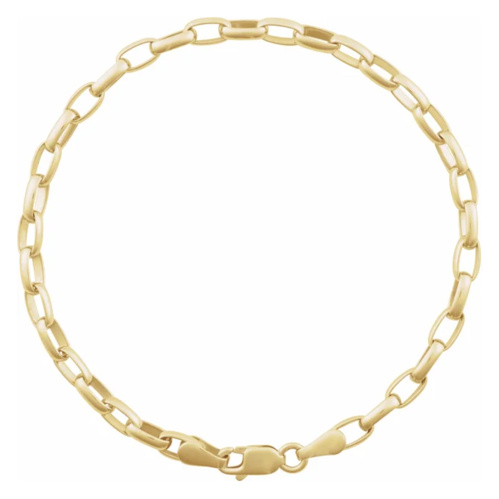 Gold Filled Yellow Puffed Oval Chain Bracelet