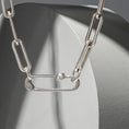 Load image into Gallery viewer, Sterling Silver Chain Large Diamond Clasp Necklace
