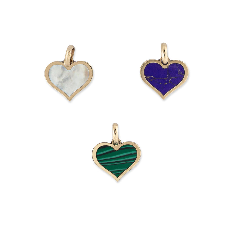Yellow Gold and Mother of Pearl Heart Charm