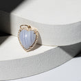 Load image into Gallery viewer, Yellow Gold Diamond and Chalcedony Chubby Heart Charm
