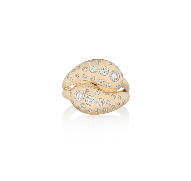 14 Karat Yellow Gold Diamond Twist Ring