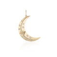Load image into Gallery viewer, Gold and Diamond Geometric Moon Charm
