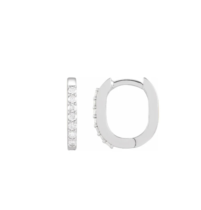 Rectangle 15mm Diamond Hoops