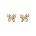 Load image into Gallery viewer, 14 Karat Yellow Gold Diamond Butterfly Stud Earrings
