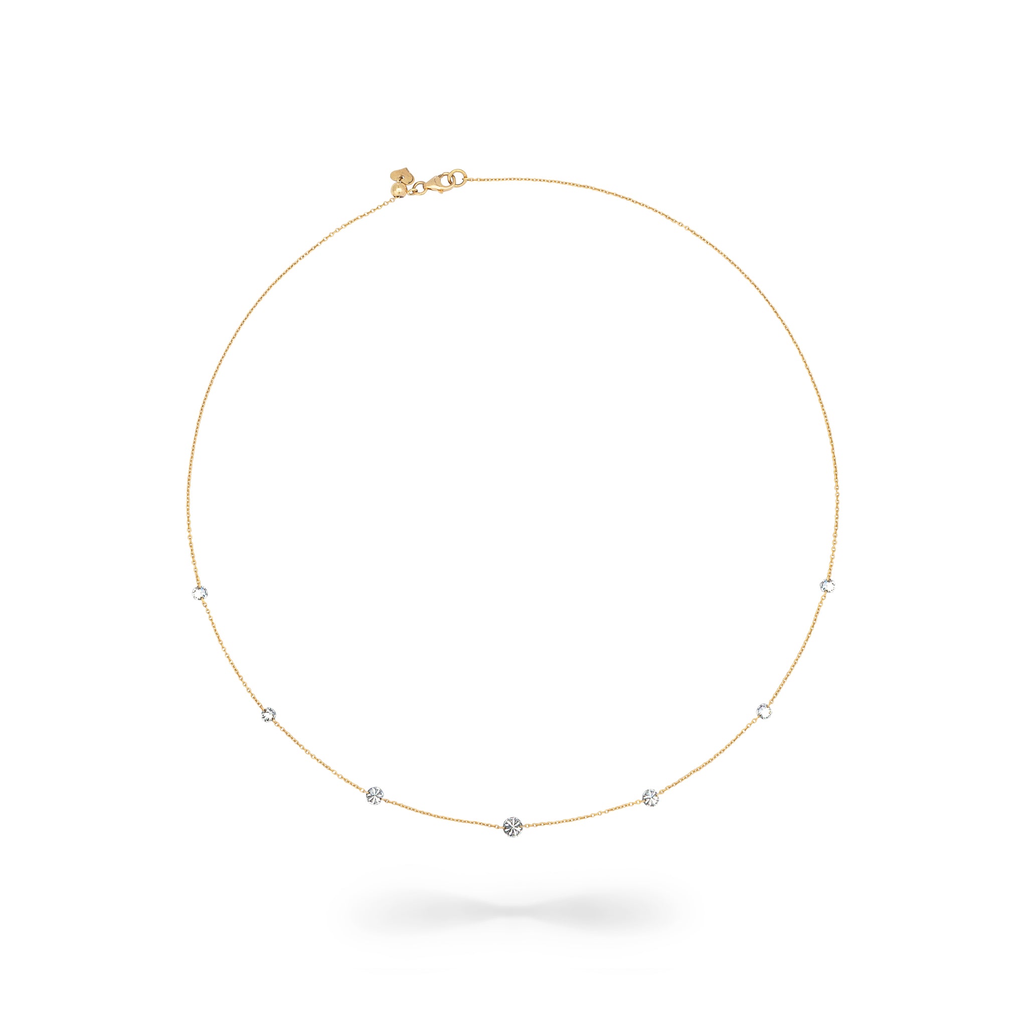 18 Karat Yellow Gold Aspen Air Seven Diamond Necklace