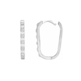 Load image into Gallery viewer, Rectangle High Polished Alternating 20mm Diamonds Hoops
