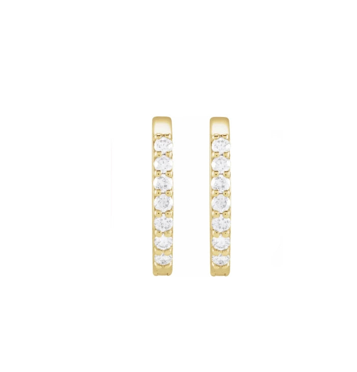 Rectangle 15mm Diamond Hoops