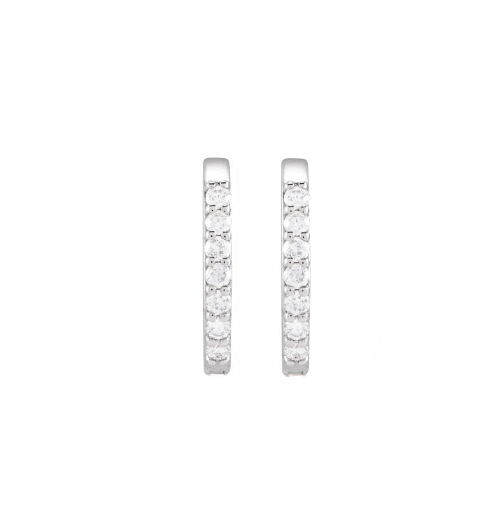 Rectangle 15mm Diamond Hoops