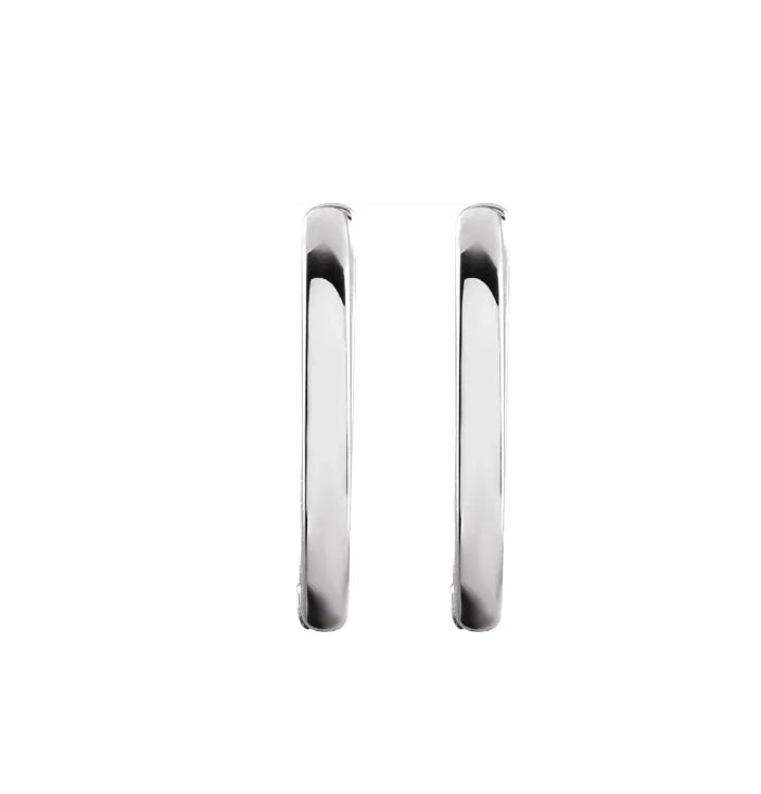 Rectangle High Polished 15mm Hoops