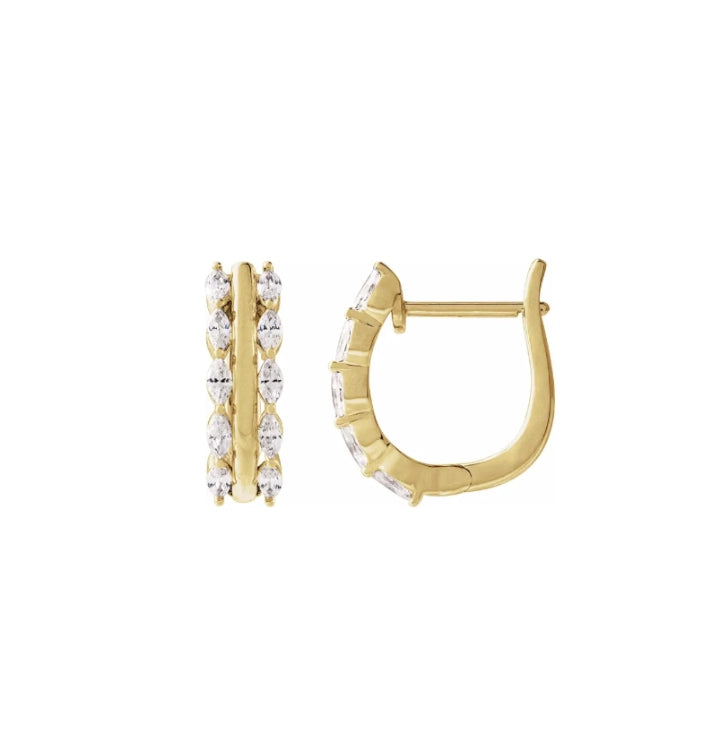 Everyday Marquise Diamond 15mm Hoops