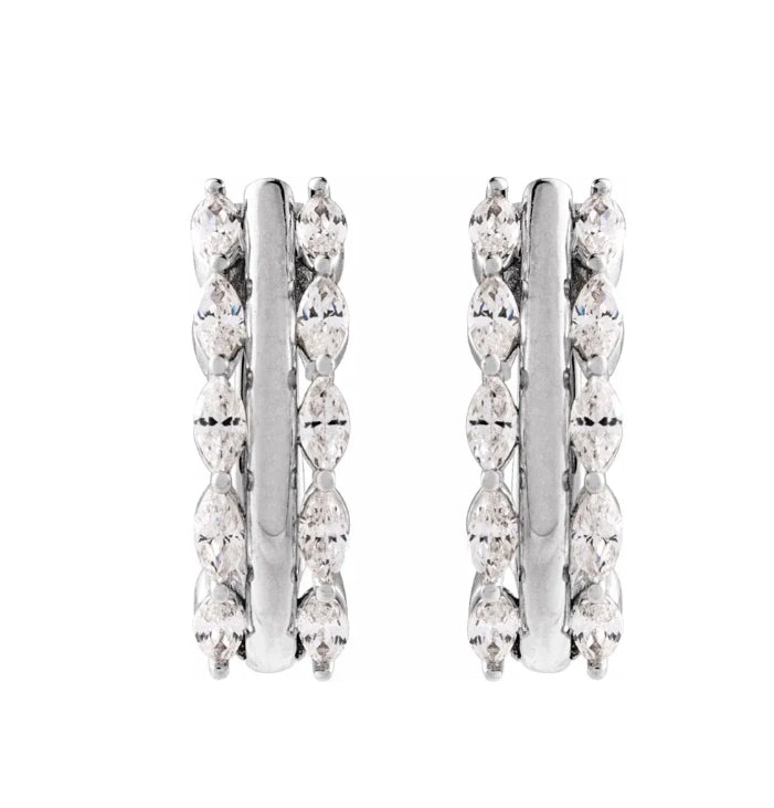 Everyday Marquise Diamond 15mm Hoops