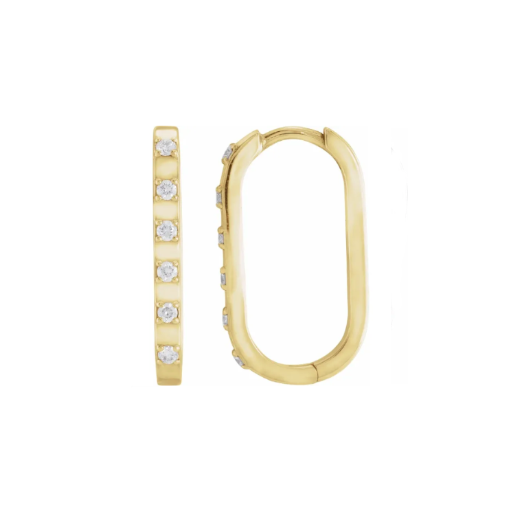 Everyday High Polished Alternating Diamond 20mm Hoops