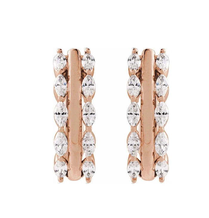 Everyday Marquise Diamond 15mm Hoops