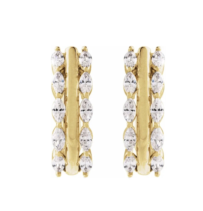 Everyday Marquise Diamond 15mm Hoops