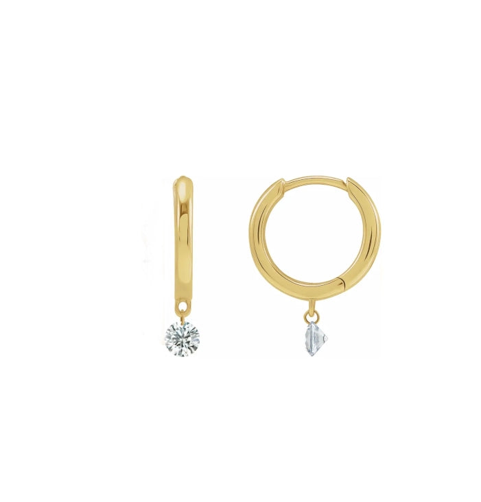 Aspen Air Single Diamond Hinge Hoops